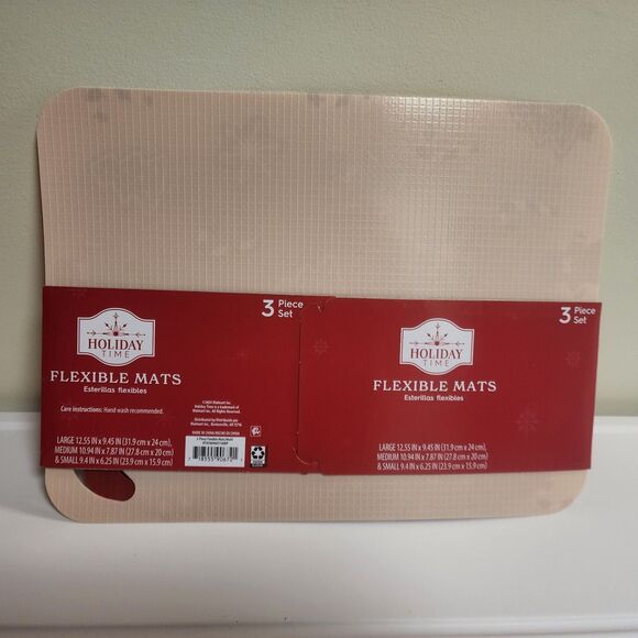 Holiday Time 3 Piece Flexible Mats Red, White, Green Includes 3 Convenient Sizes - Picture 9 of 11